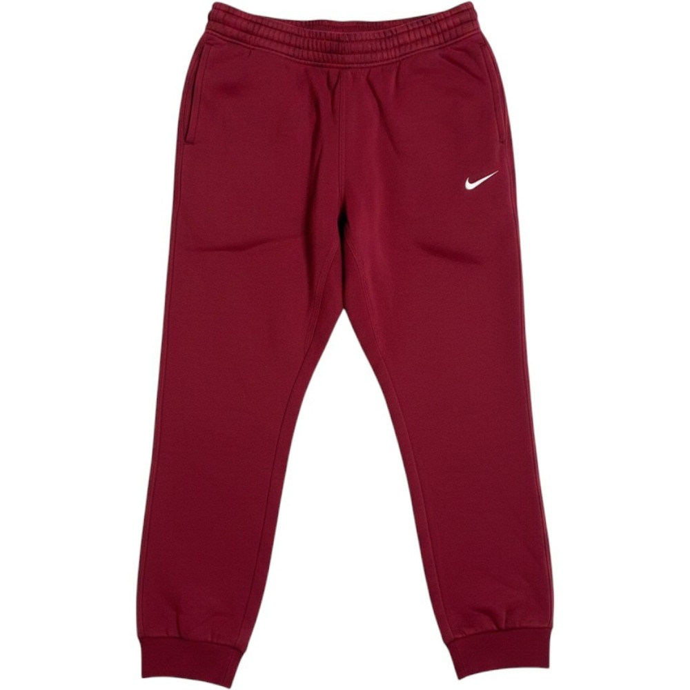 Nike‎ Mens Fleece Tapered Joggers Red Embroidered Swoosh Sweatpants Large